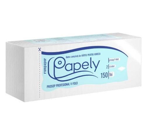 Hartie prosop V Papely alba 2 str 21x25 cm 150 buc/pach 
